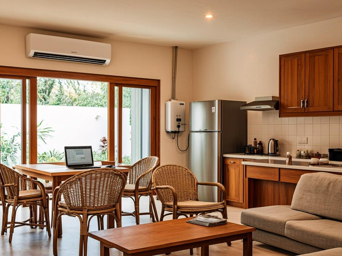 Interior rumah modern dengan berbagai peralatan listrik